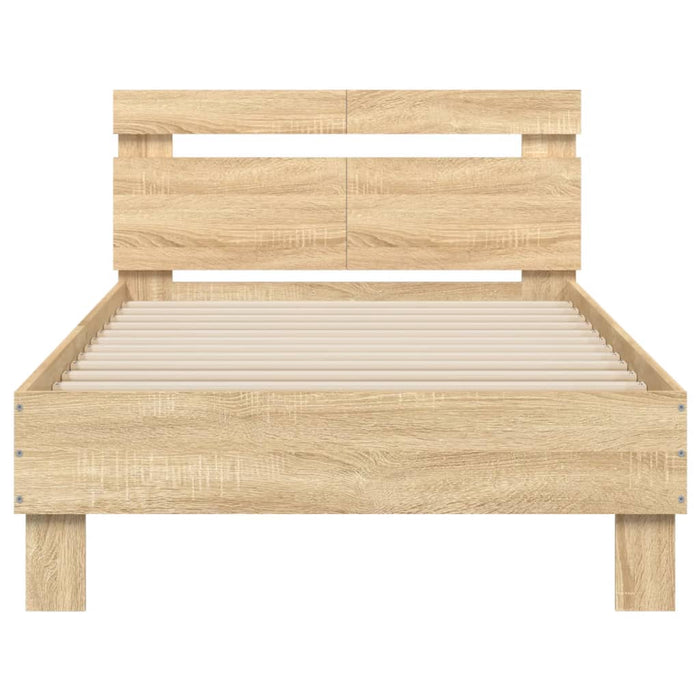 Bed Frame without Mattress with Headboard Sonoma Oak 100x200 cm