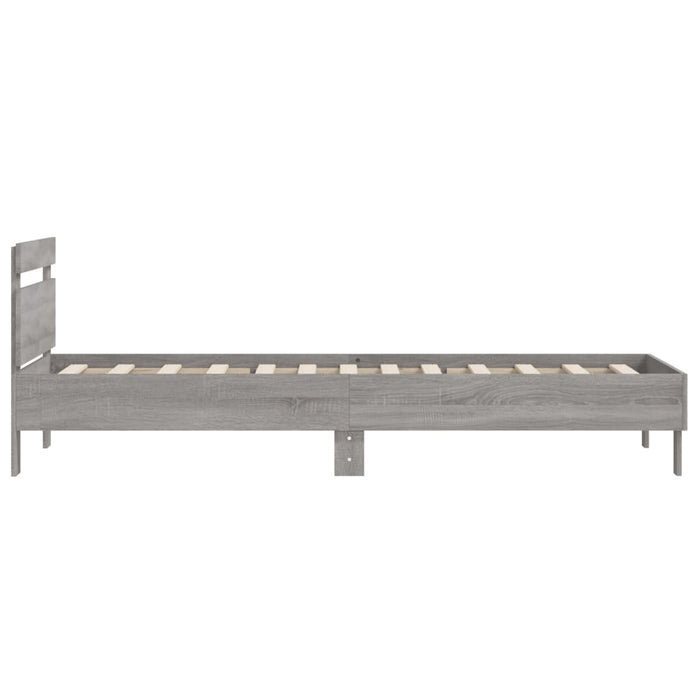 Bed Frame without Mattress with Headboard Grey Sonoma 100x200 cm