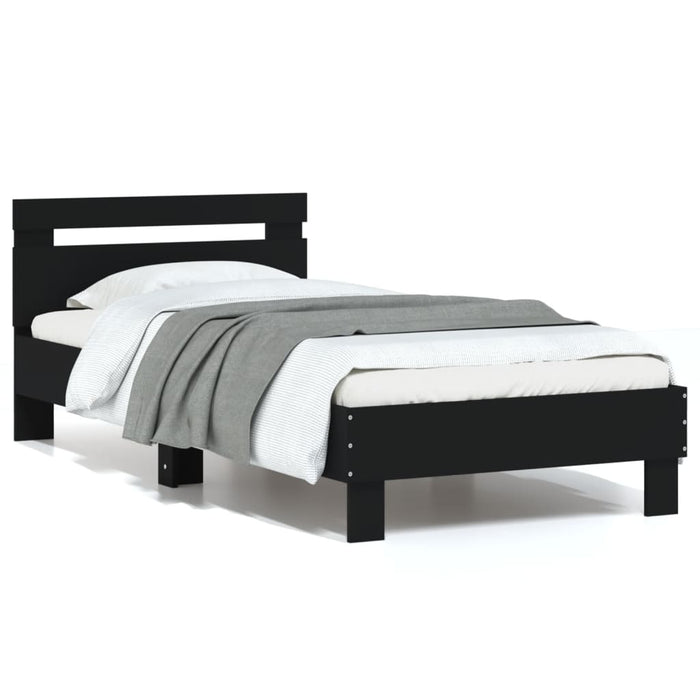 Bed Frame without Mattress with Headboard Black 90x200 cm