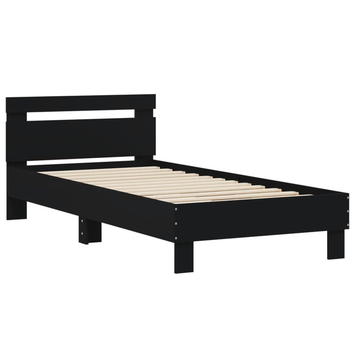 Bed Frame without Mattress with Headboard Black 90x200 cm