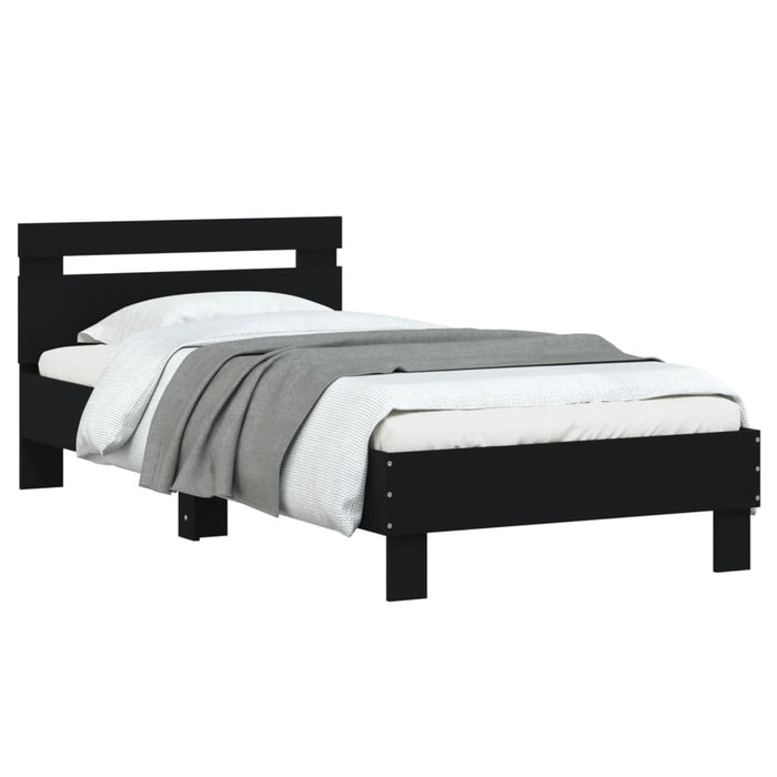 Bed Frame without Mattress with Headboard Black 90x200 cm