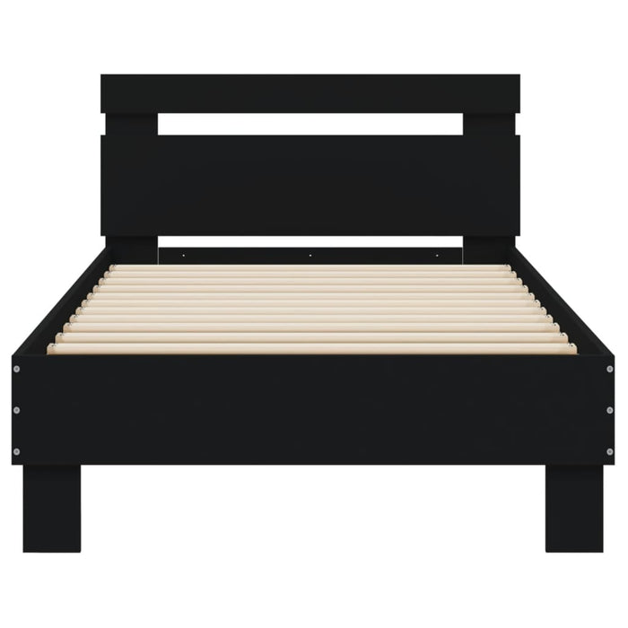 Bed Frame without Mattress with Headboard Black 90x200 cm