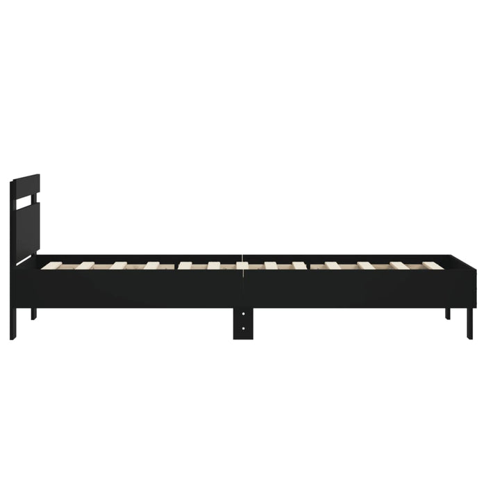 Bed Frame without Mattress with Headboard Black 90x200 cm