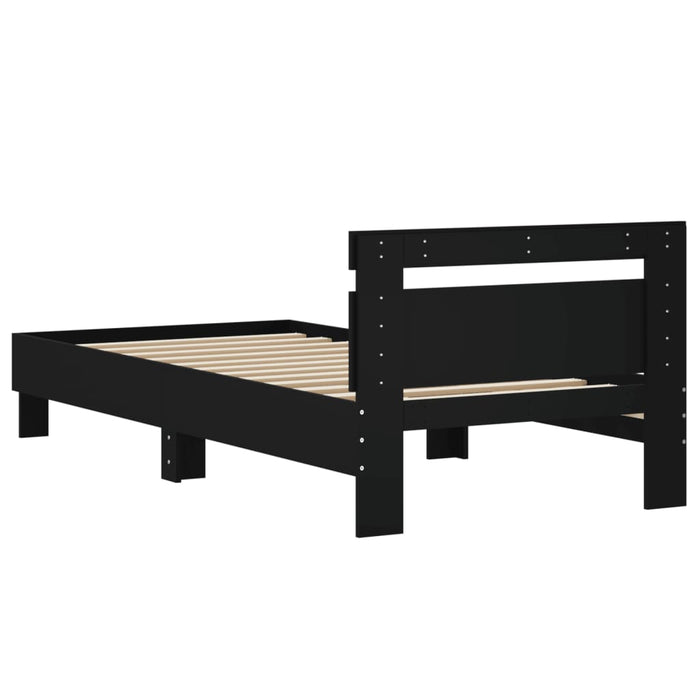 Bed Frame without Mattress with Headboard Black 90x200 cm