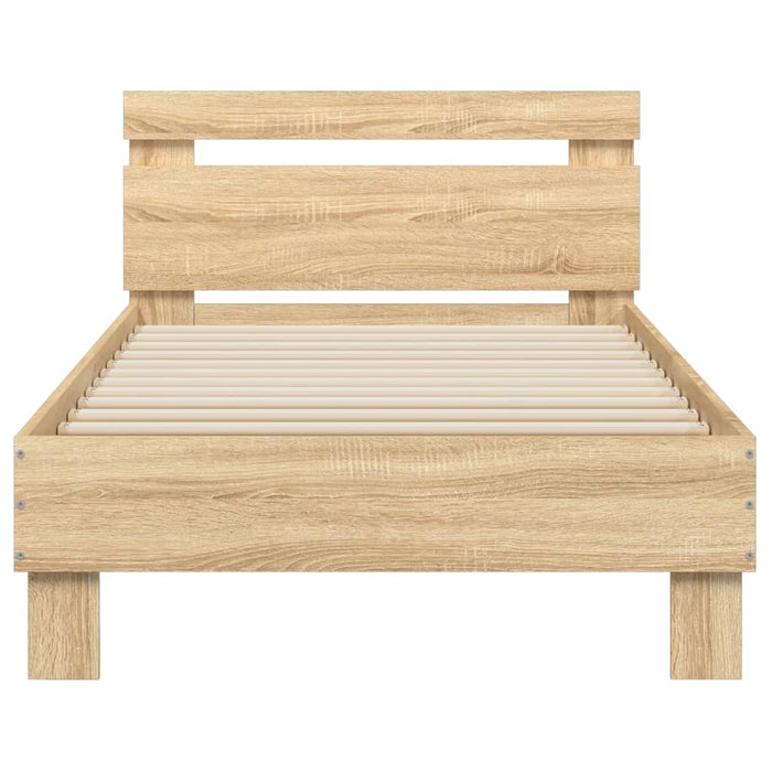 Bed Frame without Mattress with Headboard Sonoma Oak 90x200 cm