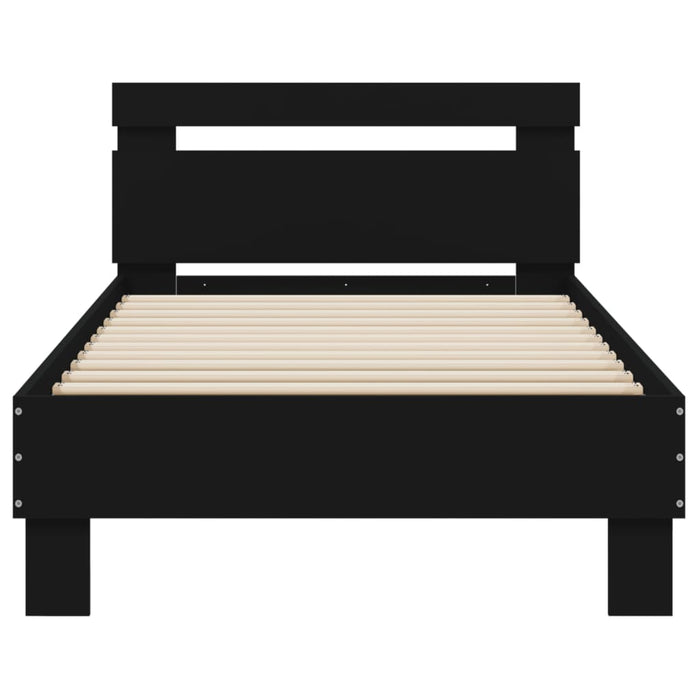 Bed Frame without Mattress with Headboard Black 90x190 cm Single