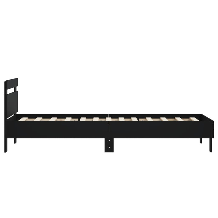 Bed Frame without Mattress with Headboard Black 90x190 cm Single