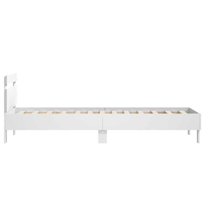 Bed Frame without Mattress with Headboard White 75x190 cm Small Single