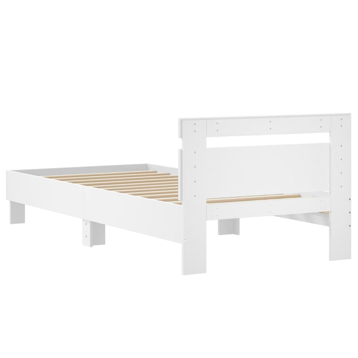 Bed Frame without Mattress with Headboard White 75x190 cm Small Single