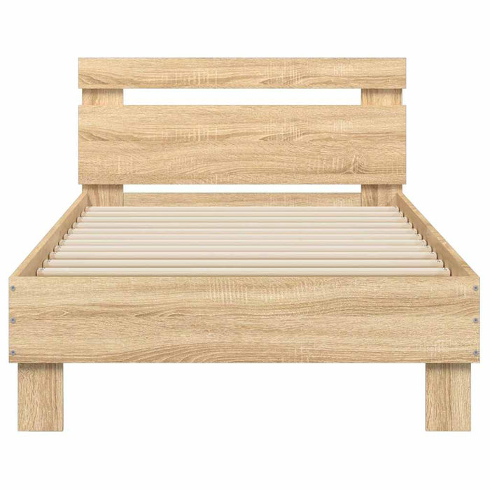 Bed Frame without Mattress with Headboard Sonoma Oak 75x190 cm Small Single