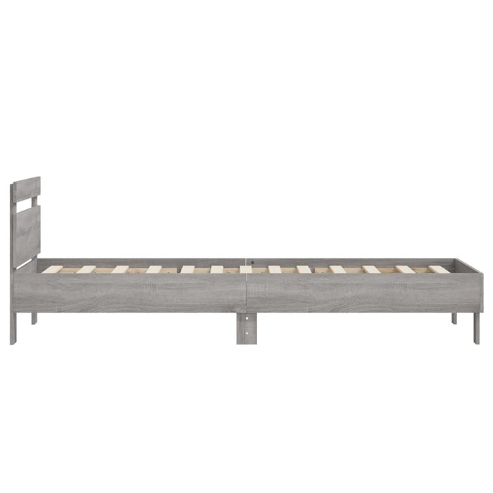 Bed Frame without Mattress with Headboard Grey Sonoma 75x190 cm Small Single