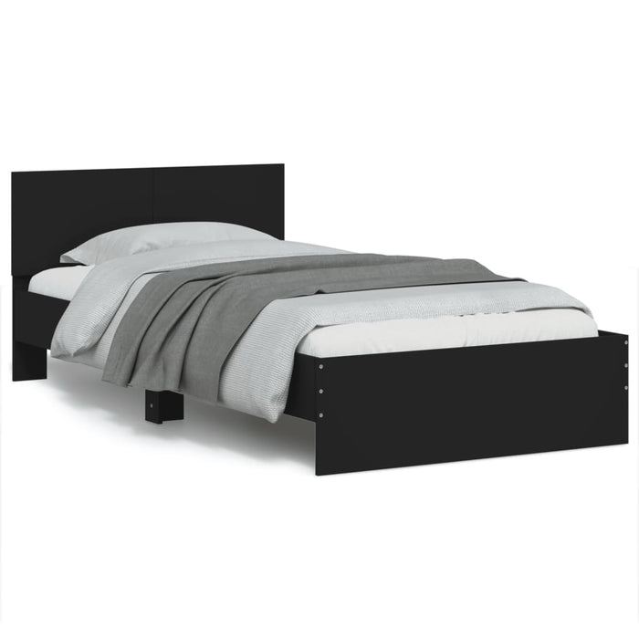 Bed Frame without Mattress with Headboard Black 100x200 cm