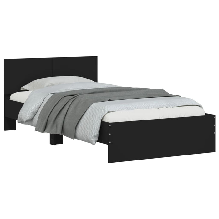 Bed Frame without Mattress with Headboard Black 100x200 cm