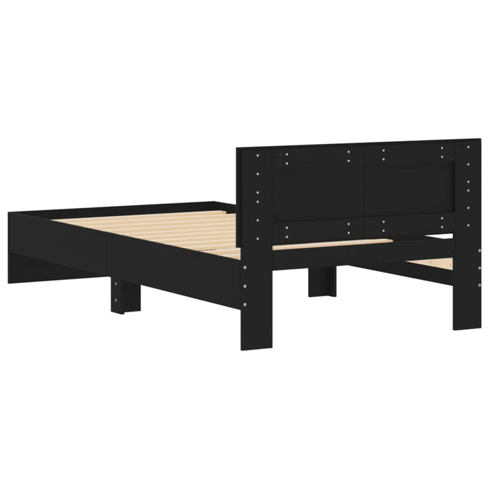 Bed Frame without Mattress with Headboard Black 100x200 cm