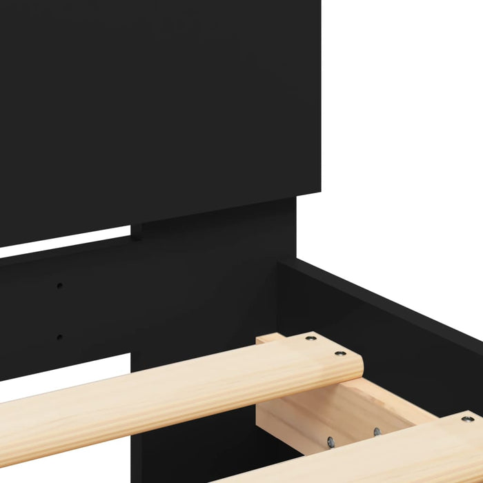 Bed Frame without Mattress with Headboard Black 100x200 cm