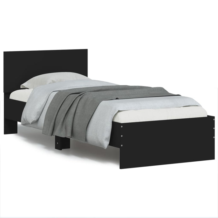 Bed Frame without Mattress with Headboard Black 90x200 cm