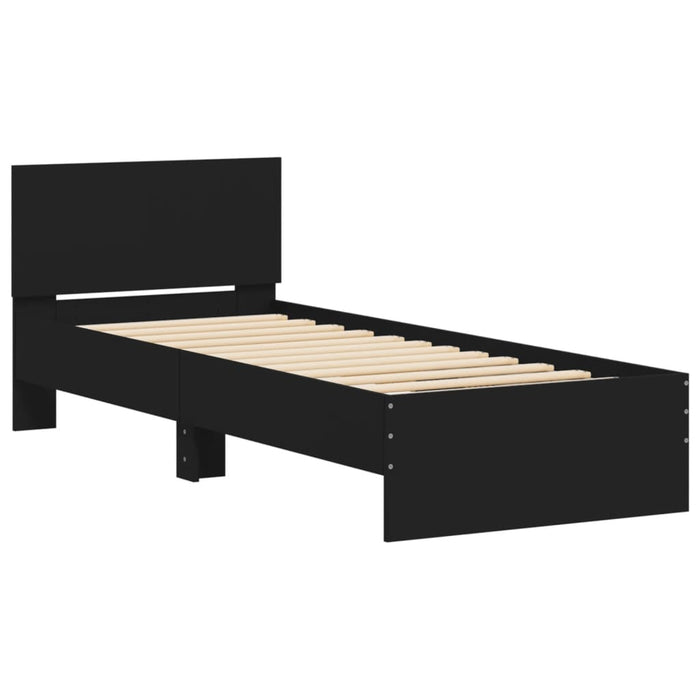 Bed Frame without Mattress with Headboard Black 90x200 cm