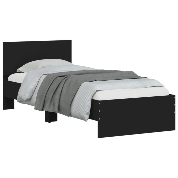 Bed Frame without Mattress with Headboard Black 90x200 cm