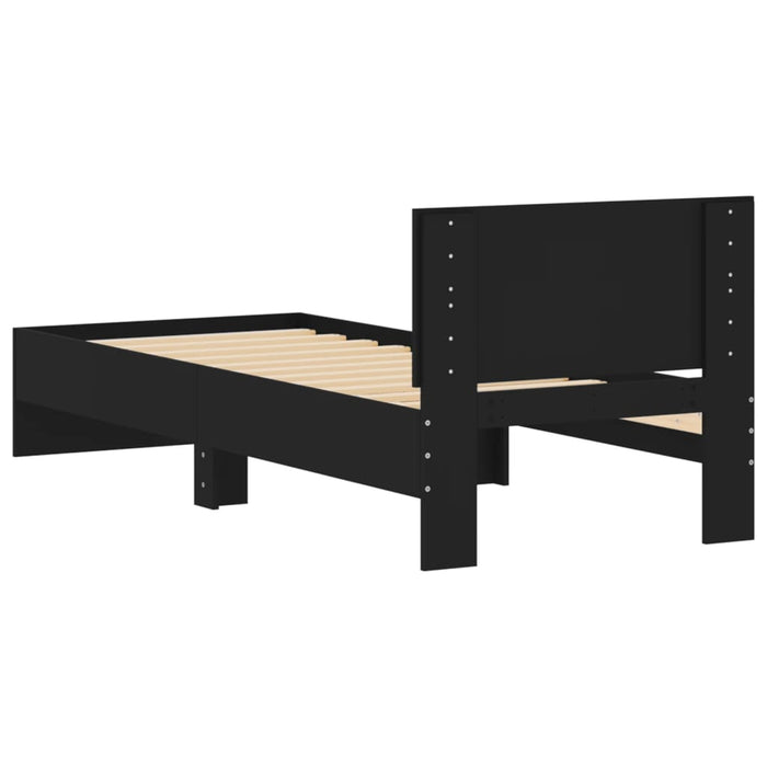 Bed Frame without Mattress with Headboard Black 90x200 cm