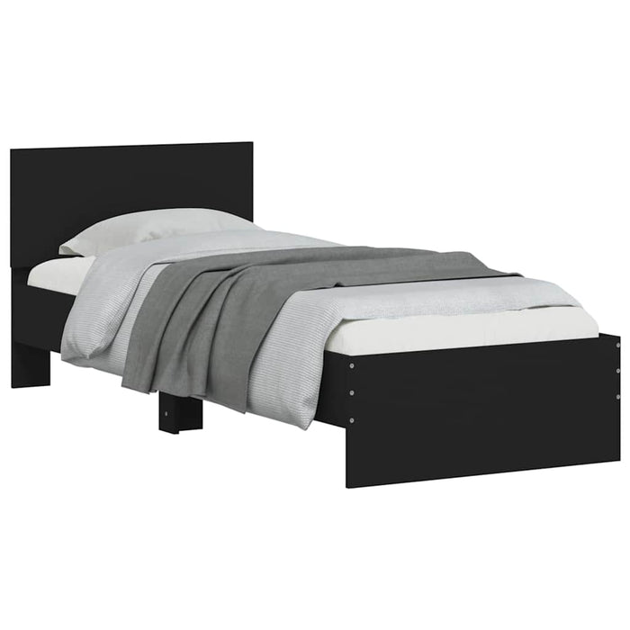 Bed Frame without Mattress with Headboard Black 75x190 cm Small Single