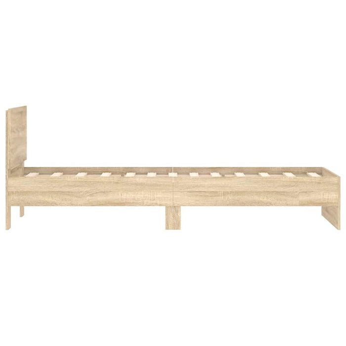 Bed Frame without Mattress with Headboard Sonoma Oak 75x190 cm Small Single