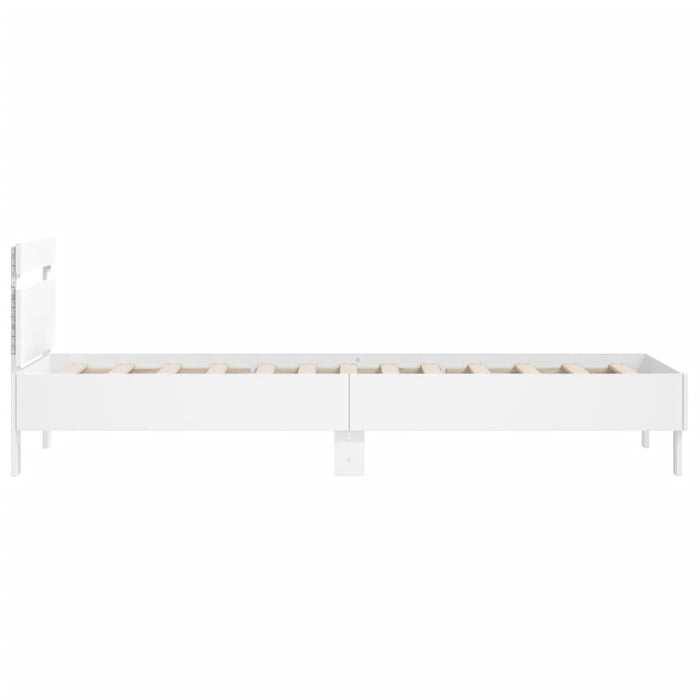 Bed Frame without Mattress with LED Lights White 100x200 cm