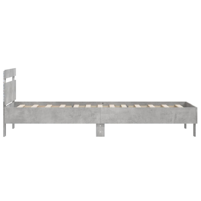 Bed Frame without Mattress with LED Lights Concrete Grey 100x200 cm