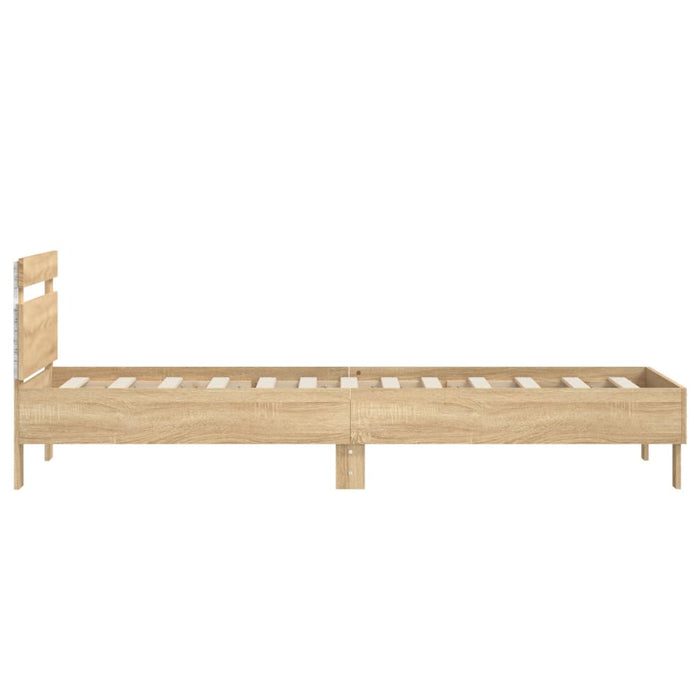 Bed Frame without Mattress with LED Lights Sonoma Oak 90x200 cm