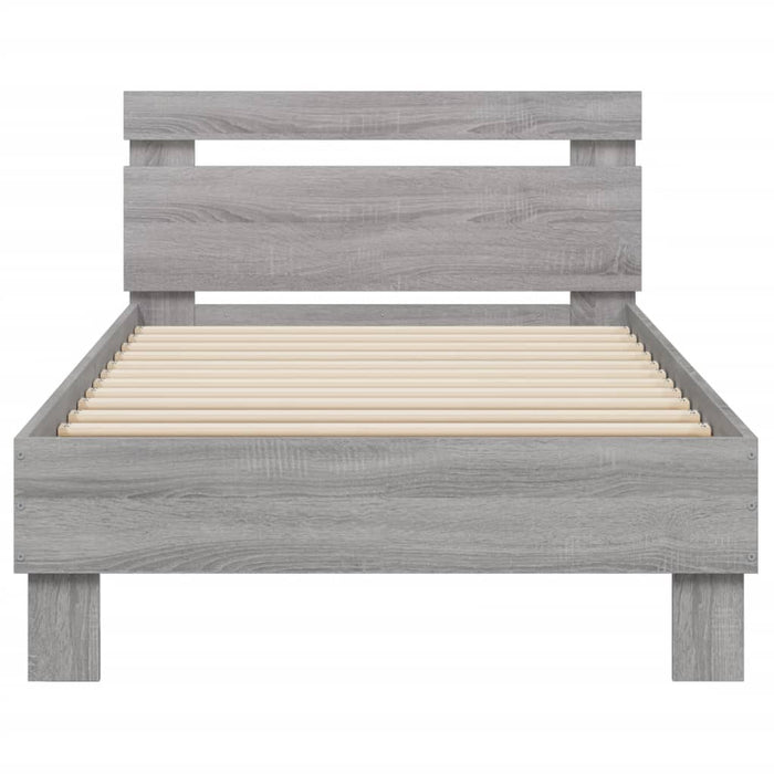 Bed Frame without Mattress with LED Lights Grey Sonoma 90x200 cm