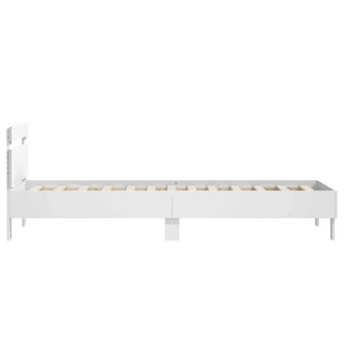 Bed Frame without Mattress with LED Lights White 90x190 cm Single