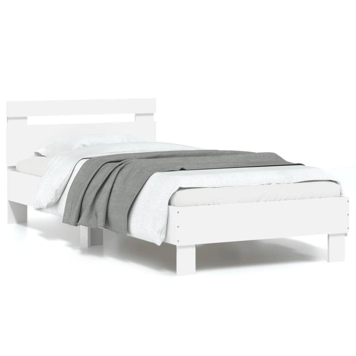 Bed Frame without Mattress with LED Lights White 90x190 cm Single