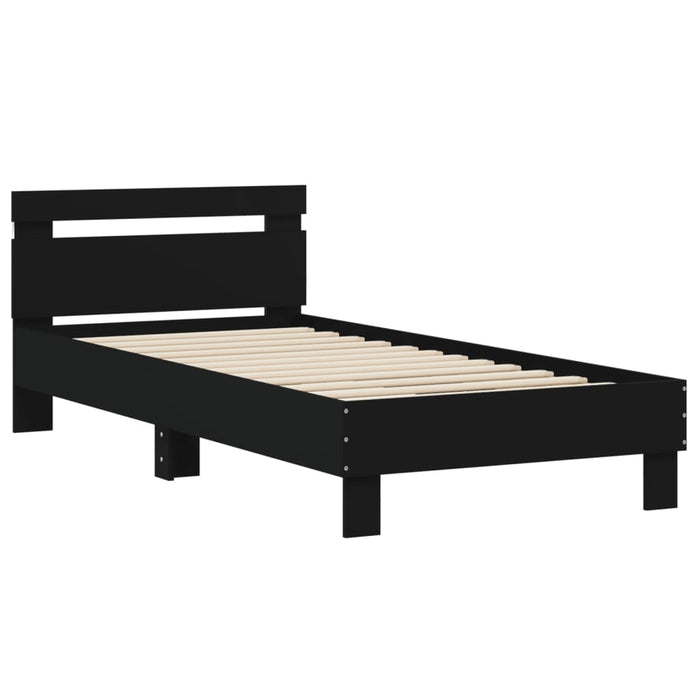 Bed Frame without Mattress with LED Lights Black 90x190 cm Single