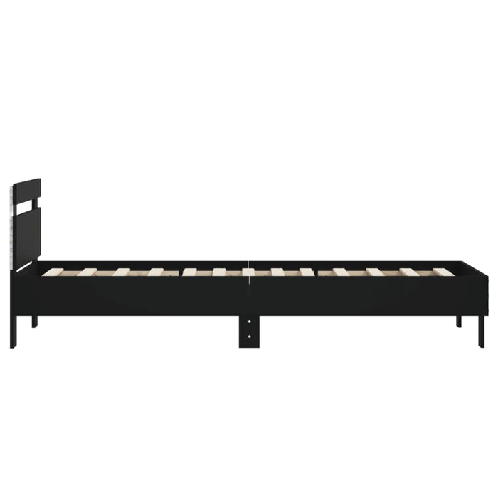 Bed Frame without Mattress with LED Lights Black 90x190 cm Single