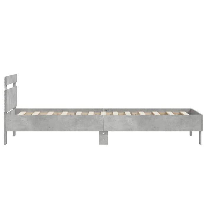 Bed Frame without Mattress with LED Lights Concrete Grey 90x190 cm Single