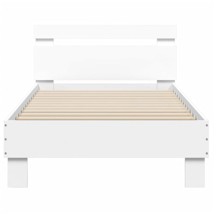 Bed Frame without Mattress with LED Lights White 75x190 cm Small Single