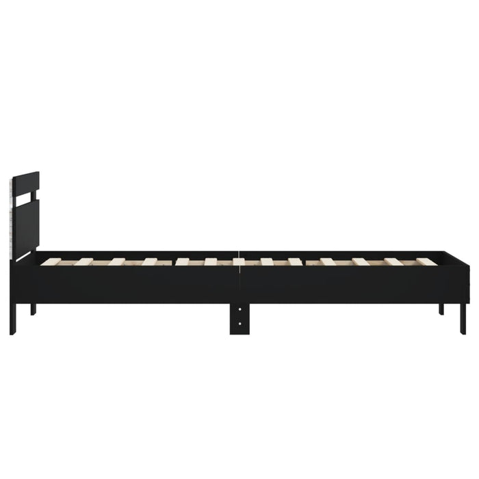 Bed Frame without Mattress with LED Lights Black 75x190 cm Small Single