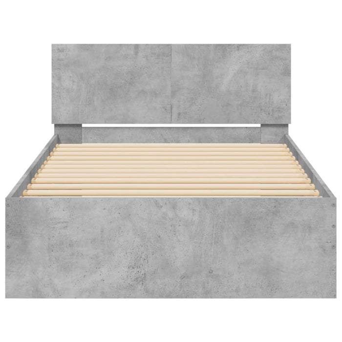 Bed Frame without Mattress with LED Lights Concrete Grey 100x200 cm