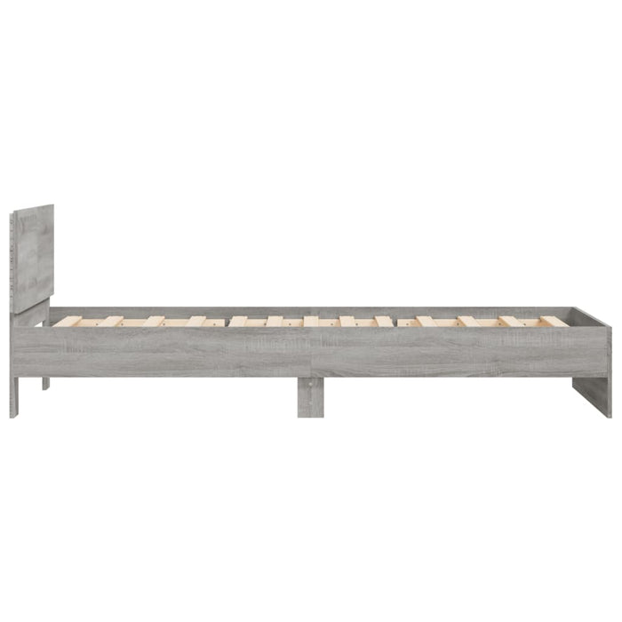 Bed Frame without Mattress with LED Lights Grey Sonoma 100x200 cm