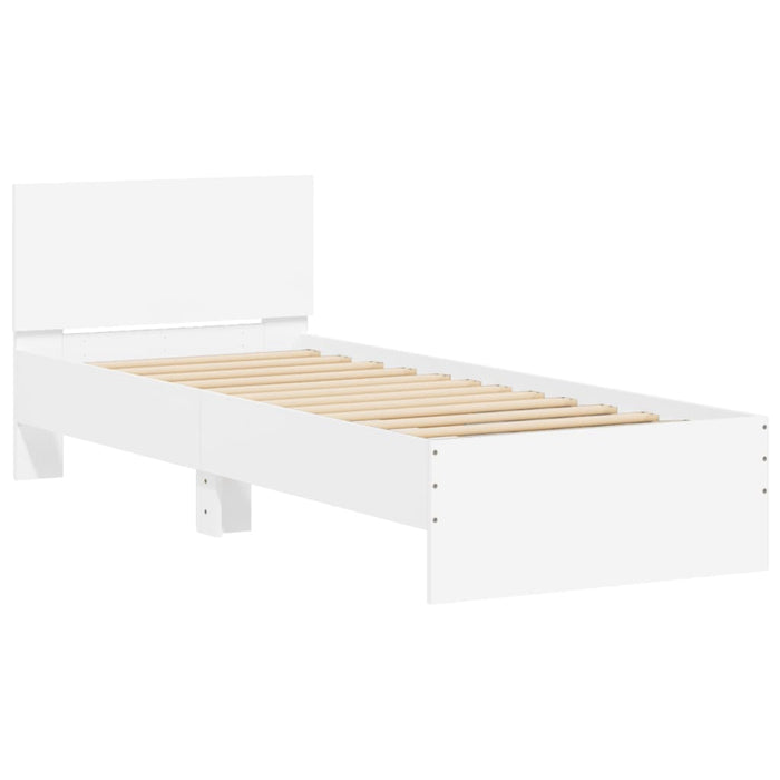 Bed Frame without Mattress with LED Lights White 90x200 cm