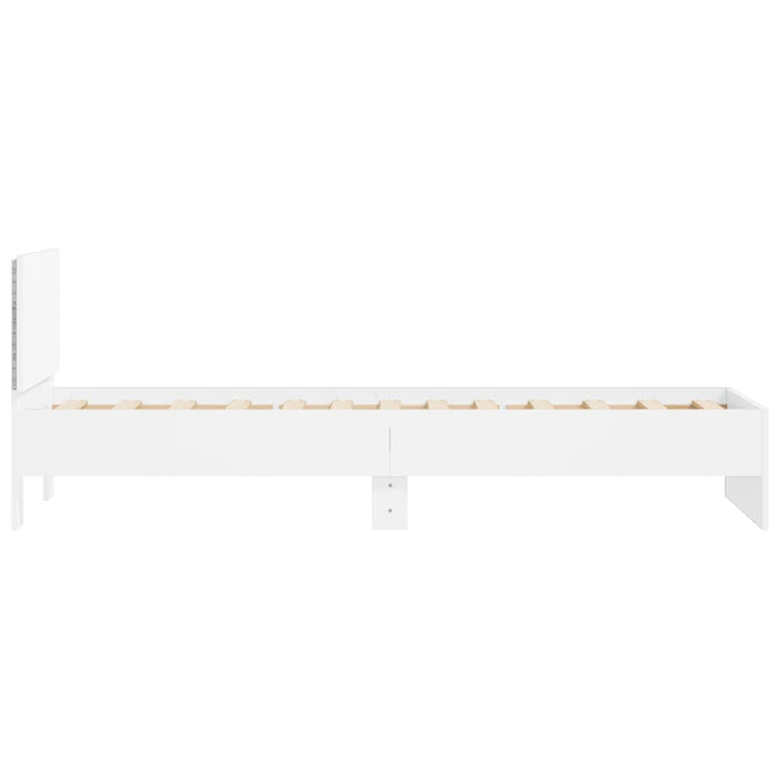 Bed Frame without Mattress with LED Lights White 90x200 cm