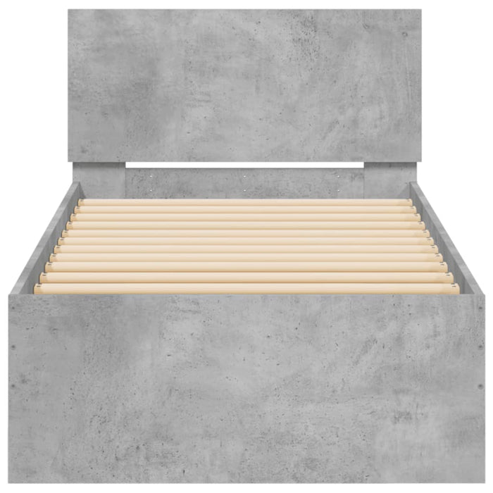 Bed Frame without Mattress with LED Lights Concrete Grey 90x200 cm