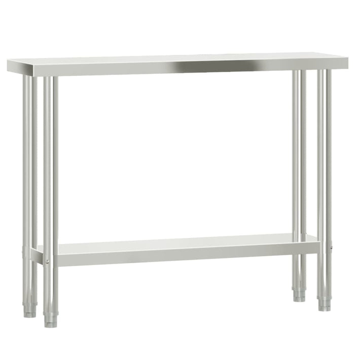 Kitchen Work Table with Overshelf 110x30x120 cm Stainless Steel