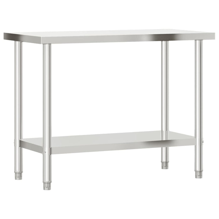 Kitchen Work Table with Overshelf 110x55x120 cm Stainless Steel