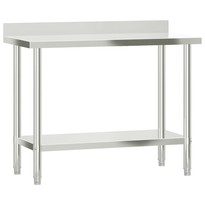 Kitchen Work Table with Overshelf 110x55x120 cm Stainless Steel