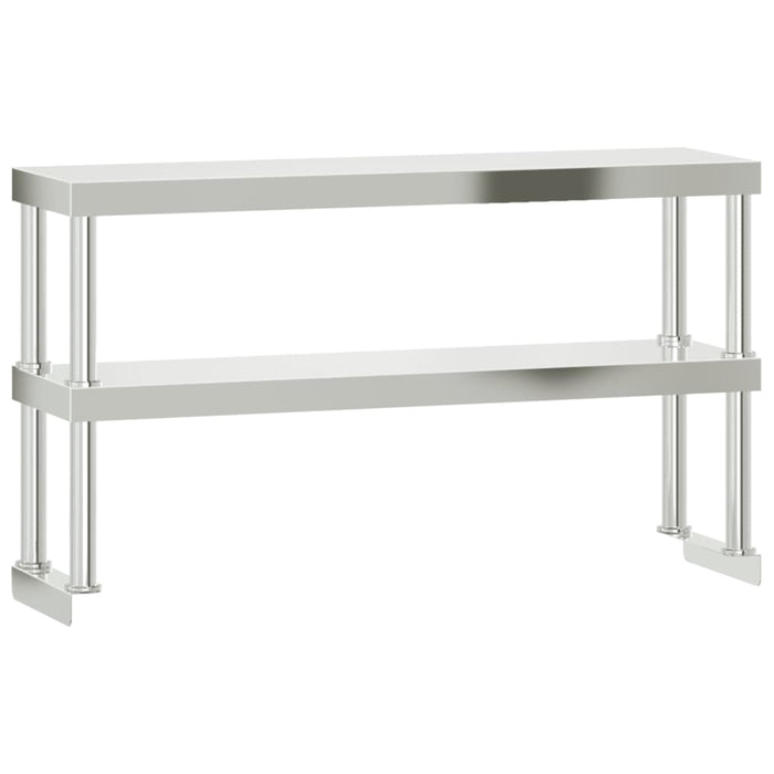 Kitchen Work Table with Overshelf 110x30x150 cm Stainless Steel