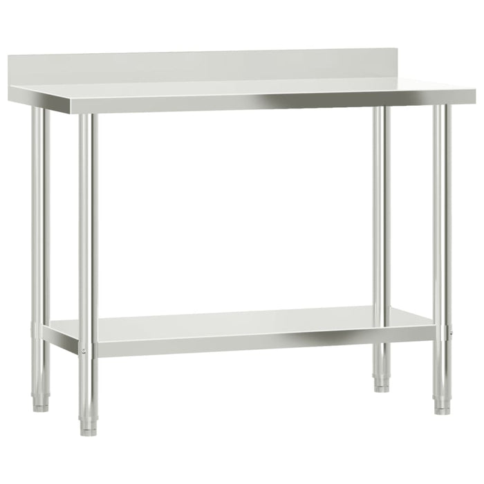 Kitchen Work Table with Overshelf 110x55x150 cm Stainless Steel