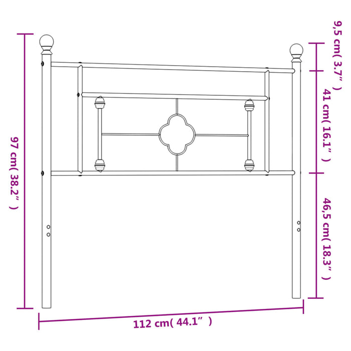 Metal Headboard White 107 cm