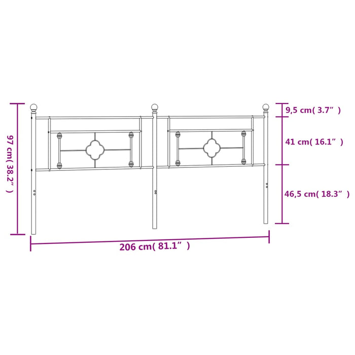 Metal Headboard White 200 cm