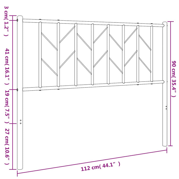 Metal Headboard Black 107 cm