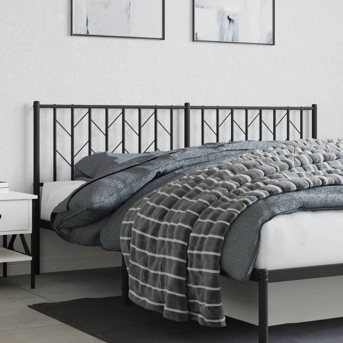 Metal Headboard Black 180 cm